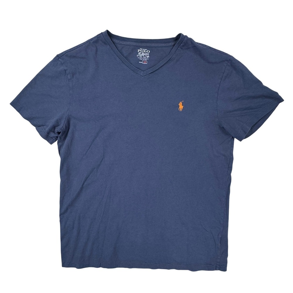 Polo Ralph Lauren Mens T-Shirt Bundle 4pk Navy Blue Yellow Pocket V-Neck Size M - Picture 2 of 16